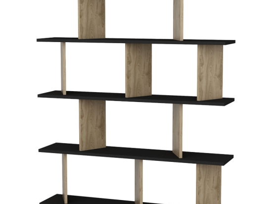 ΒΙΒΛΙΟΘΗΚΗ RATU PAKOWORLD SONOMA-ΜΑΥΡΟ 120X24,6X141ΕΚ