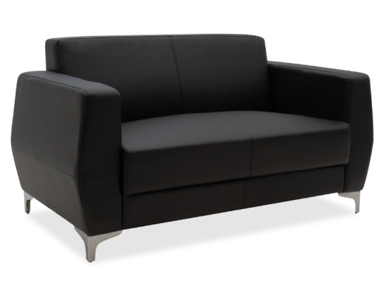 ΚΑΝΑΠΕΣ 2ΘΕΣΙΟΣ DERMIS PAKOWORLD INOX-ΤΕΧΝΟΔΕΡΜΑ ΜΑΥΡΟ 138X75X75ΕΚ