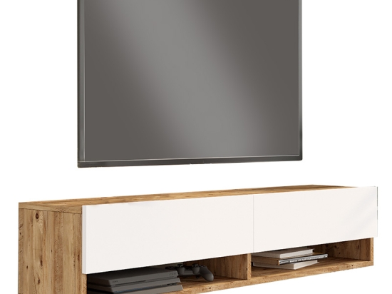 ΕΠΙΠΛΟ ΤΗΛΕΟΡΑΣΗΣ ΕΠΙΤΟΙΧΙΟ ROSCOE PAKOWORLD ΛΕΥΚΟ-SONOMA 140X31.6X29.6ΕΚ
