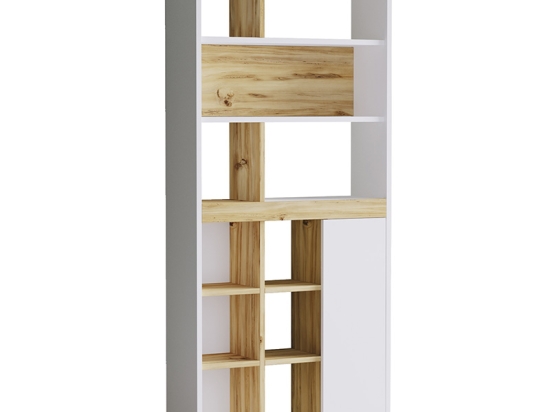 ΒΙΒΛΙΟΘΗΚΗ ZEST PAKOWORLD ΛΕΥΚΟ-SONOMA 75.5X25X170ΕΚ