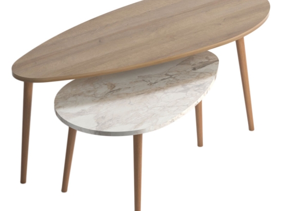 ΤΡΑΠΕΖΙ ΣΑΛΟΝΙΟΥ MONTY PAKOWORLD OAK-ΜΠΕΖ ΜΑΡΜΑΡΟΥ 116X46X46ΕΚ