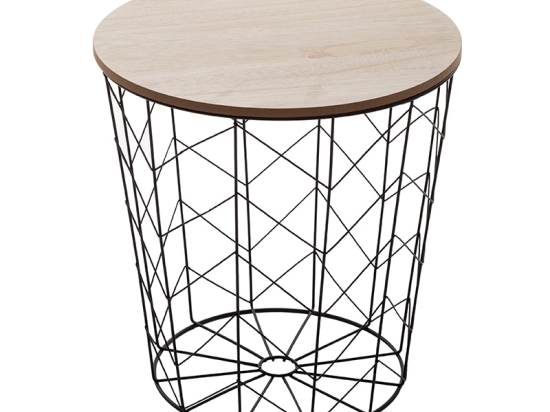 ΒΟΗΘΗΤΙΚΟ ΤΡΑΠΕΖΙ ΣΑΛΟΝΙΟΥ CABEL PAKOWORLD OAK-ΜΑΥΡΟ Φ37.5X37ΕΚ