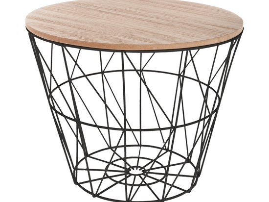 ΒΟΗΘΗΤΙΚΟ ΤΡΑΠΕΖΙ ΣΑΛΟΝΙΟΥ JACOT PAKOWORLD OAK-ΜΑΥΡΟ Φ38X30,5ΕΚ