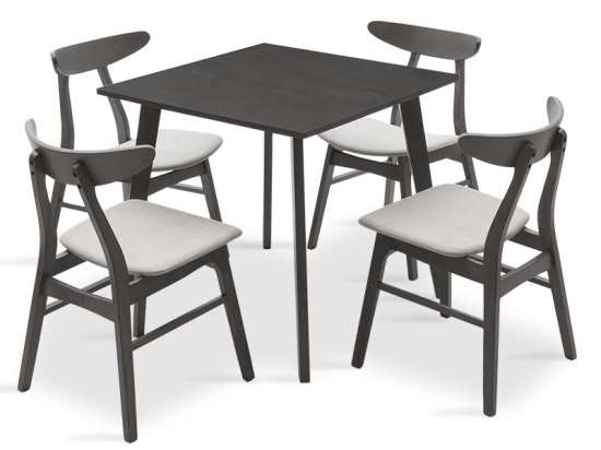 TΡΑΠΕΖΑΡΙΑ BENSON - ORLEAN PAKOWORLD ΣΕΤ 5ΤΜΧ RUSTIC GREY - ΥΦΑΣΜΑ ΓΚΡΙ 80X80X75ΕΚ
