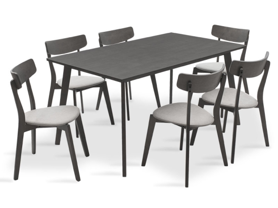 TΡΑΠΕΖΑΡΙΑ BENSON - TOTO PAKOWORLD ΣΕΤ 7ΤΜΧ RUSTIC GREY - ΥΦΑΣΜΑ ΓΚΡΙ 150X90X75ΕΚ