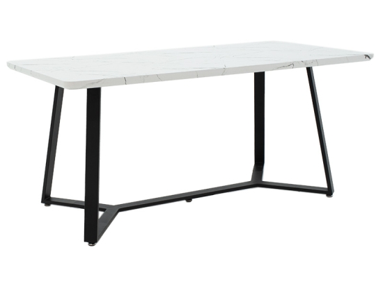 TΡΑΠΕΖΙ GEMMA PAKOWORLD ΛΕΥΚΟ ΜΑΡΜΑΡΟΥ-ΜΑΥΡΟ 160X90X75ΕΚ
