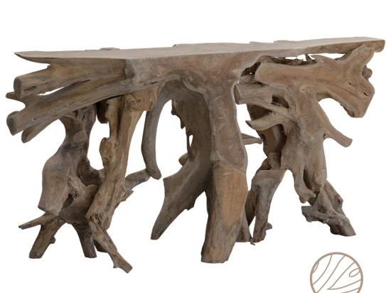 ΚΟΝΣΟΛΑ ROOT PAKOWORLD ΧΕΙΡΟΠΟΙΗΤΗ TEAK ΞΥΛΟ ΦΥΣΙΚΟ 150X40X80ΕΚ