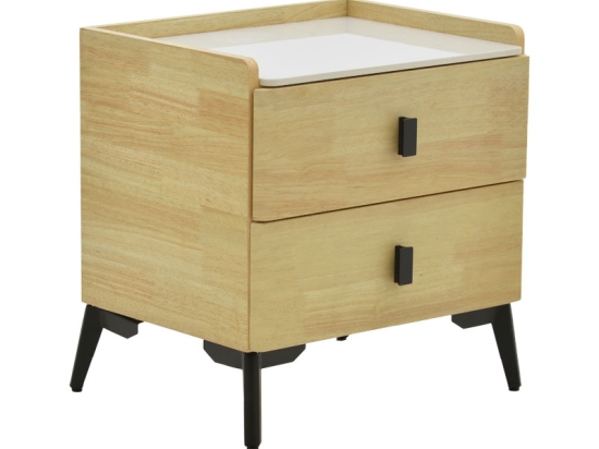ΚΟΜΟΔΙΝΟ ALESSIO PAKOWORLD MDF ΦΥΣΙΚΟ-ΜΑΥΡΟ ΜΕΤΑΛΛΟ 46X37X47ΕΚ
