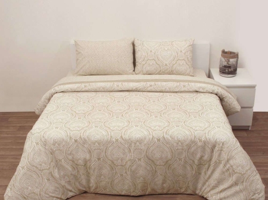Σεντόνια Des. 6001 Σετ 4Τμχ. Beige Anna Riska Υπέρδιπλο 240x270cm 100% Βαμβάκι
