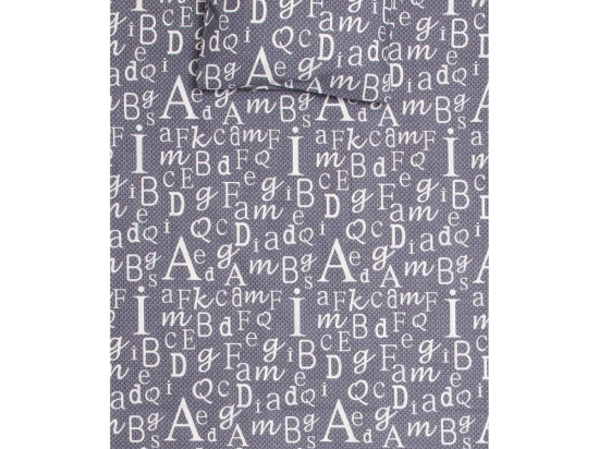 Borea Σεντόνι Σετ 2ΤΜΧ Γράμματα Μονό Γκρι 160 x 240 cm + 50 x 70 cm Γκρι