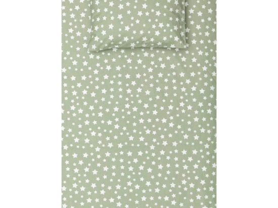 Borea Σεντόνι Σετ 2ΤΜΧ Stars Μονό Λαδί 160 x 240 cm + 50 x 70 cm Λαδί