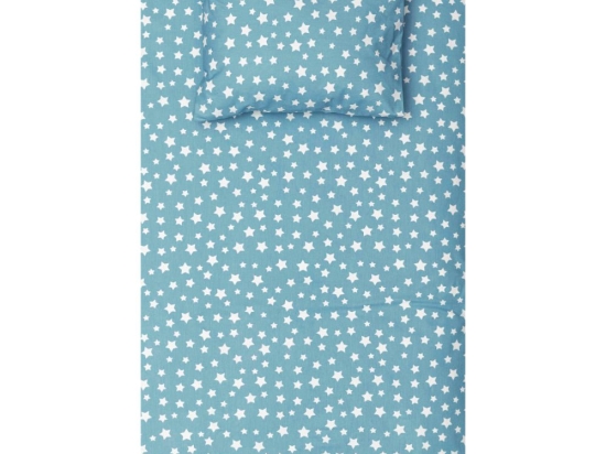 Borea Σεντόνι Σετ 2ΤΜΧ Stars Μονό Μπλε 160 x 240 cm + 50 x 70 cm Μπλε