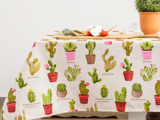Borea Τραβέρσα Cacti 50 x 140 cm Μπεζ-Κεραμιδί