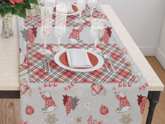 Borea Τραβέρσα Χριστουγεννιάτικη Noel 50 x 180 cm Γκρι