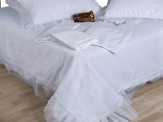 Σεντόνια Σετ 4Τμχ. 1012 Λευκό Viopros Υπέρδιπλo 240x250cm 100% Βαμβάκι