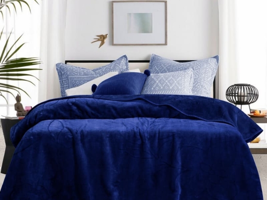 Bonsai Home Κουβέρτα Βελουτέ Super Soft Μονή 160x220 - Neffy Μπλε