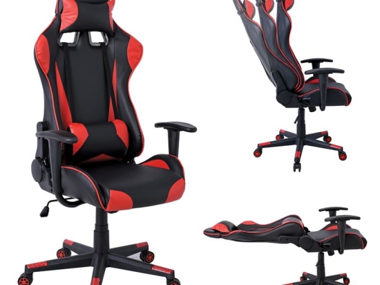 BF8050 GAMING ΠΟΛΥΘΡΟΝΑ ΓΡΑΦΕΙΟΥ, ΑΝΑΚΛΙΣΗ ΠΛΑΤΗΣ ΕΩΣ 90°, PU ΜΑΥΡΟ - ΚΟΚΚΙΝΟ