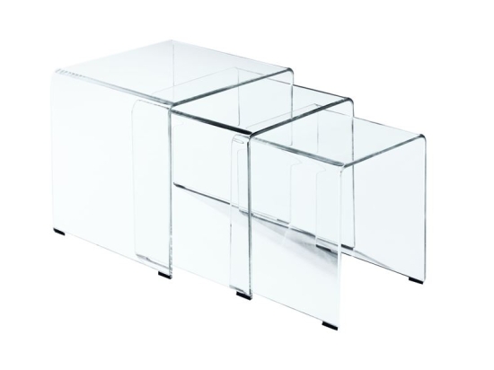 GLASSER SET 3  ΒΟΗΘΗΤΙΚΑ ΤΡΑΠΕΖΑΚΙΑ, ΔΙΑΦΑΝΟ ΓΥΑΛΙ 10M