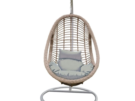 MACAN-II ΚΡΕΜΑΣΤΗ ΠΟΛΥΘΡΟΝΑ, WICKER GREY-WHITE, ΜΕΤΑΛΛΟ ΒΑΦΗ ΑΣΠΡΟ, ΜΑΞΙΛΑΡΙ ΓΚΡΙ