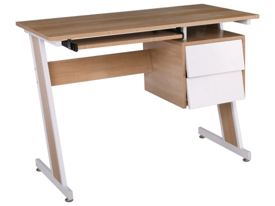 UNIT ΓΡΑΦΕΙΟ Η/Υ ΜΕΤΑΛΛΟ ΒΑΦΗ ΑΣΠΡΟ, MELAMINE ΑΠΟΧΡΩΣΗ SONOMA