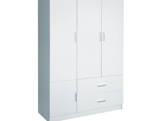 CLOSET ΝΤΟΥΛΑΠΑ ΤΕΤΡΑΦΥΛΛΗ, 5 ΡΑΦΙΑ, 2 ΣΥΡΤΑΡΙΑ, ΘΕΣΕΙΣ ΓΙΑ ΚΡΕΜΑΣΤΡΕΣ, ΑΠΟΧΡΩΣΗ ΑΣΠΡΟ