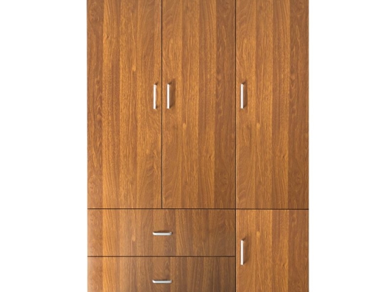 CLOSET ΝΤΟΥΛΑΠΑ ΤΕΤΡΑΦΥΛΛΗ, 5 ΡΑΦΙΑ, 2 ΣΥΡΤΑΡΙΑ, ΘΕΣΕΙΣ ΓΙΑ ΚΡΕΜΑΣΤΡΕΣ, ΑΠΟΧΡΩΣΗ ΚΑΡΥΔΙ