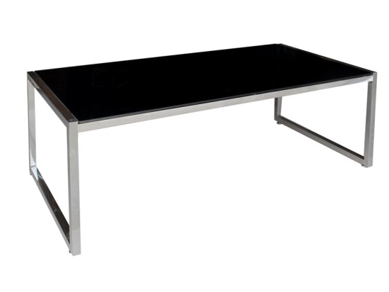 ACTION ΤΡΑΠΕΖΑΚΙ ΣΑΛΟΝΙΟΥ - ΚΑΘΙΣΤΙΚΟΥ 120X60CM INOX - ΜΑΥΡΟ ΓΥΑΛΙ 8MM