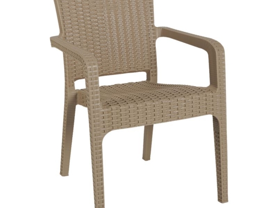 LORA ΠΟΛΥΘΡΟΝΑ ΚΗΠΟΥ ΣΤΟΙΒΑΖΟΜΕΝΗ, PP (RATTAN LOOK) ΑΠΟΧΡΩΣΗ CAPPUCCINO