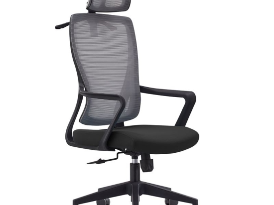 BF3850 ΠΟΛΥΘΡΟΝΑ ΓΡΑΦΕΙΟΥ ΔΙΕΥΘΥΝΤΗ, MESH ΓΚΡΙ, ΥΦΑΣΜΑ ΜΑΥΡΟ