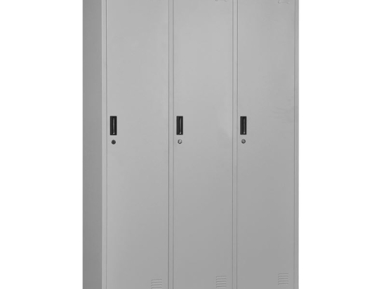 LOCKER 3 ΘΕΣΕΩΝ ΕΡΜΑΡΙΟ - ΑΝΑ ΘΕΣΗ: 3 ΡΑΦΙΑ, ΘΕΣΕΙΣ ΓΙΑ ΚΡΕΜΑΣΤΡΕΣ, ΜΕΤΑΛΛΟ ΒΑΦΗ ΓΚΡΙ