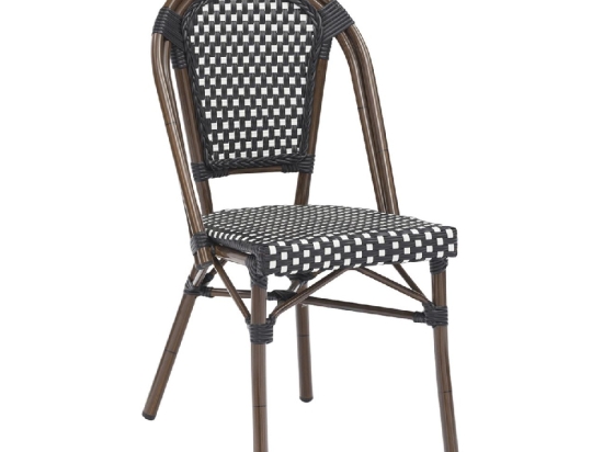 PARIS ΚΑΡΕΚΛΑ BISTRO ΑΛΟΥΜΙΝΙΟ ΚΑΡΥΔΙ, WICKER ΜΑΥΡΟ - ΑΣΠΡΟ, ΣΤΟΙΒΑΖΟΜΕΝΗ