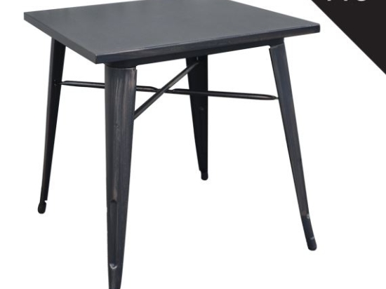 RELIX ΤΡΑΠΕΖΙ DINING-PRO, ΜΕΤΑΛΛΟ ΒΑΦΗ ANTIQUE BLACK