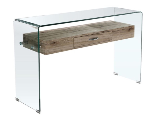 GLASSER WOOD ΚΟΝΣΟΛΑ ΓΥΑΛΙ CLEAR 12MM - ΡΑΦΙ ΜΕ ΣΥΡΤΑΡΙ ΑΠΟΧΡΩΣΗ ΔΡΥΣ