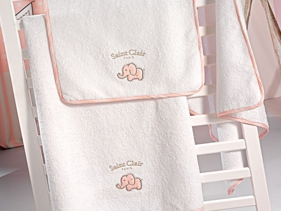 Βρεφικές Πετσέτες Σετ 2τμχ Africa Pink Saint Clair Σετ Πετσέτες 40x60cm 100% Βαμβάκι