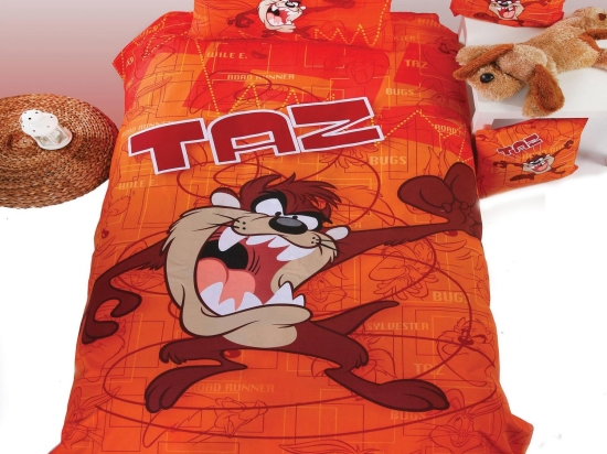 Μαξιλαροθήκη Σετ 2τμχ Taz Orange-Multi Viopros 50x70cm 100% Βαμβάκι