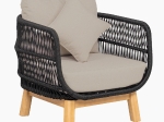 MARK SET ΣΑΛΟΝΙ ΚΗΠΟΥ 4 ΤΕΜΑΧΙΩΝ ACACIA ΦΥΣΙΚΟ, ROPE WICKER ΜΑΥΡΟ, ΜΑΞΙΛΑΡΙΑ ΜΠΕΖ