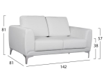 ΣΕΤ ΣΑΛΟΝΙΟΥ 2ΤΜΧ KENZIE ΜΕ ΛΕΥΚΟ PU HM11284.02