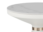 ΒΟΗΘΗΤΙΚΟ ΤΡΑΠΕΖΙ COOZLIN INART SINTERED STONE ΣΕ ΑΠΟΧΡΩΣΗ ΛΕΥΚΟ ΜΑΡΜΑΡΟΥ ΜΕ ΛΕΥΚΟ-ΧΡΥΣΟ ΜΕΤΑΛΛΟ Φ50X50ΕΚ