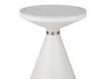 ΒΟΗΘΗΤΙΚΟ ΤΡΑΠΕΖΙ COOZLIN INART SINTERED STONE ΣΕ ΑΠΟΧΡΩΣΗ ΛΕΥΚΟ ΜΑΡΜΑΡΟΥ ΜΕ ΛΕΥΚΟ-ΧΡΥΣΟ ΜΕΤΑΛΛΟ Φ50X50ΕΚ