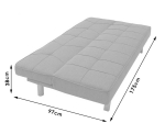 ΚΑΝΑΠΕΣ-ΚΡΕΒΑΤΙ TRAVIS PAKOWORLD 3ΘΕΣΙΟΣ ΜΕ ΥΦΑΣΜΑ ΓΚΡΙ 175X83X74ΕΚ