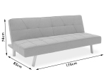 ΚΑΝΑΠΕΣ-ΚΡΕΒΑΤΙ TRAVIS PAKOWORLD 3ΘΕΣΙΟΣ ΜΕ ΥΦΑΣΜΑ ΜΠΕΖ 175X83X74ΕΚ