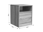ΚΟΜΟΔΙΝΟ FOLY PAKOWORLD ΜΕ ΕΝΑ ΝΤΟΥΛΑΠΙ ΓΚΡΙ OAK 40X40X50ΕΚ