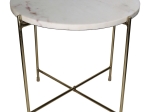 ΤΡΑΠΕΖΑΚΙ ARTELIBRE ΛΕΥΚΟ ΜΑΡΜΑΡΟ/ΜΕΤΑΛΛΟ 40X40X40CM