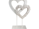 ΑΝΑΓΛΥΦΟ ΣΤΑΝΤ ΚΑΡΔΙΑ 'FLOWER HEART' ΛΟΥΛΟΥΔΕΝΙΟ ΣΧΕΔΙΟ ΠΟΛΥΡΕΖΙΝΗ ΑΣΗΜΙ/ΛΕΥΚΟ 6.5X14.5X24CM
