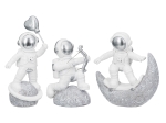  FIGURE ASTRONAUT POLY WHITE SILVER ΠΟΙΚΙΛΙΑ 3 ΦΟΡΕΣ 11X5X12CM 11X5X12CM
