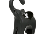  SCULPTURE ELEPHANT CERAMIC BLACK 2 ASSORTED 9X6X17CM 9X6X17CM