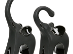  SCULPTURE ELEPHANT CERAMIC BLACK 2 ASSORTED 9X6X17CM 9X6X17CM