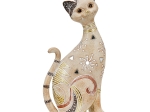  FIGURE CAT SYNTHETIC RESIN ΑΝΟΙΧΤΟ ΚΑΦΕ 11X10X23CM 11X10X23CM