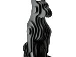  FIGURE DOG SYNTHETIC RESIN BLACK 13X15X29CM 13X15X29CM