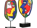  SCULPTURE FACE MOTIF ΣΥΝΘΕΤΙΚΗ ΡΗΤΙΝΗ ΠΟΛΥΧΡΩΜΗ 2 ΠΟΙΚΙΛΙΑ 20X7X35CM 20X7X35CM